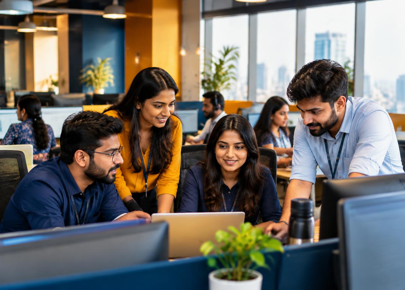 Prism BPO team collaborating in Hyderabad